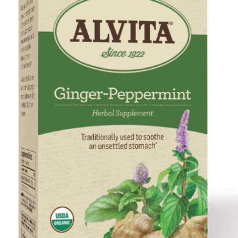 GINGER-PEPPERMINT HERBAL TEA BAGS