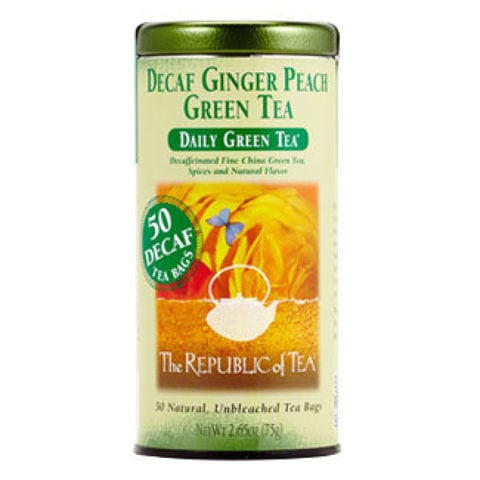 DECAF GINGER PEACH GREEN TEA BAGS